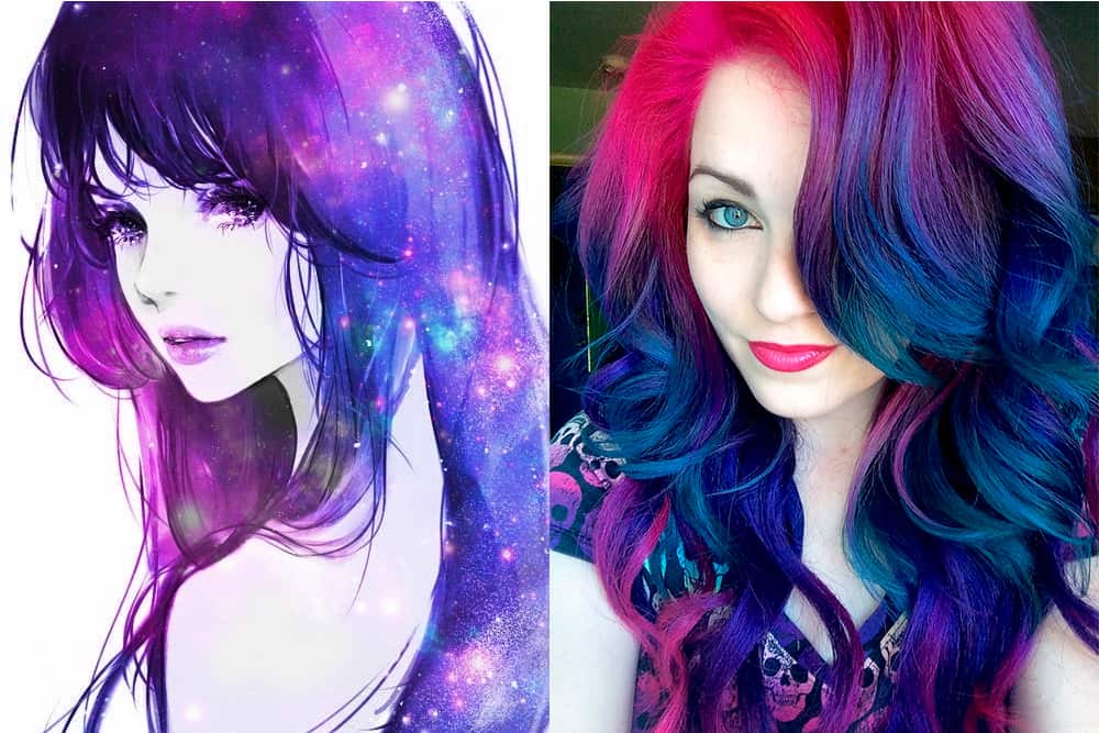 Galaxy Hair Color Ideas for Short Hair - wide 1