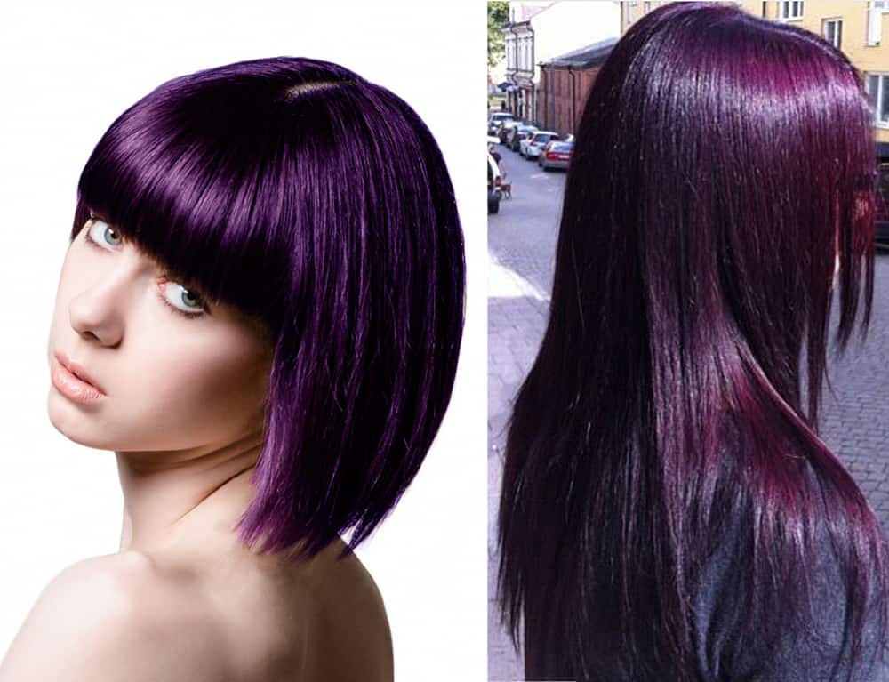 Stylish upgrade: Mysterious dark purple hair