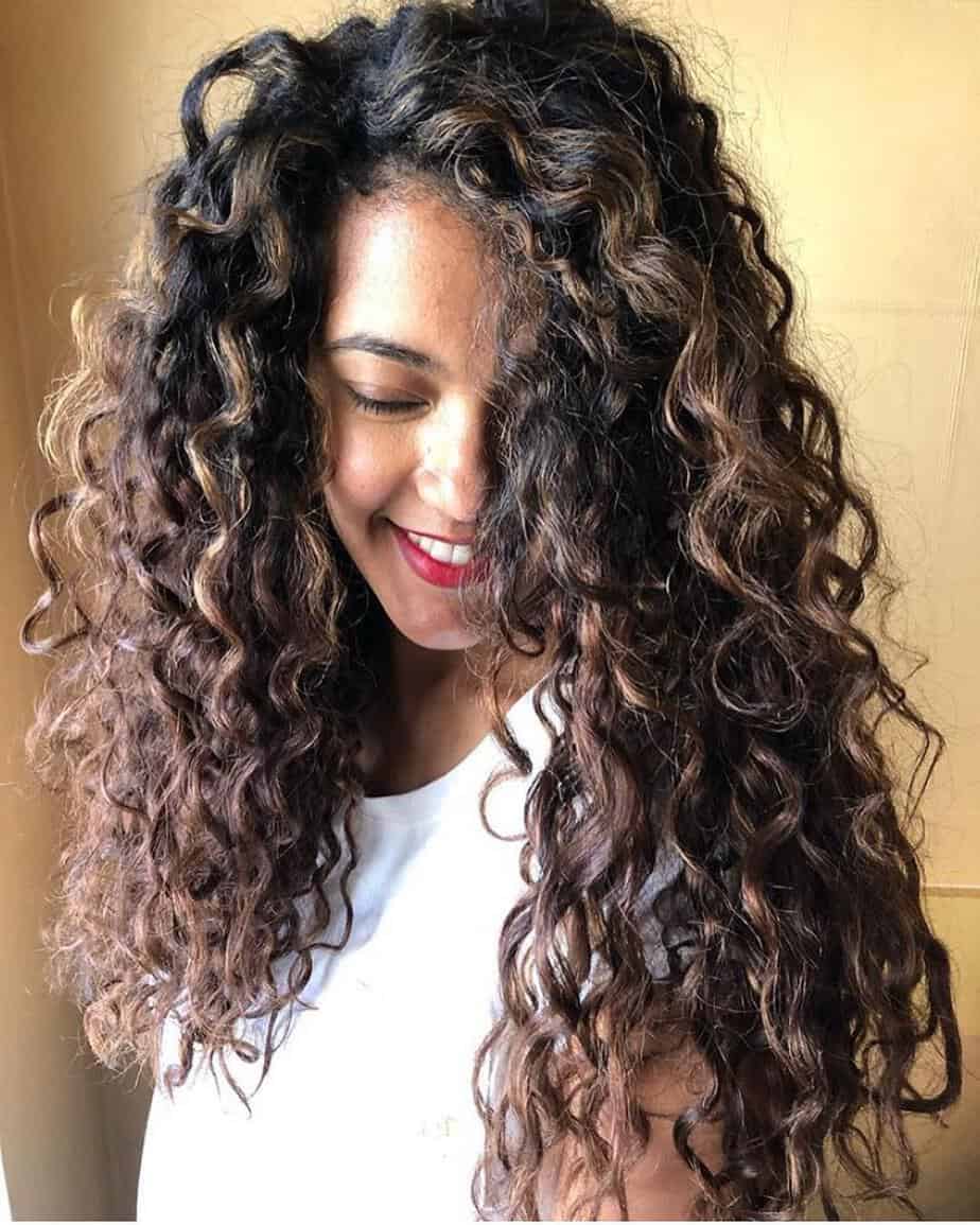 Curly Balayage Hair Color