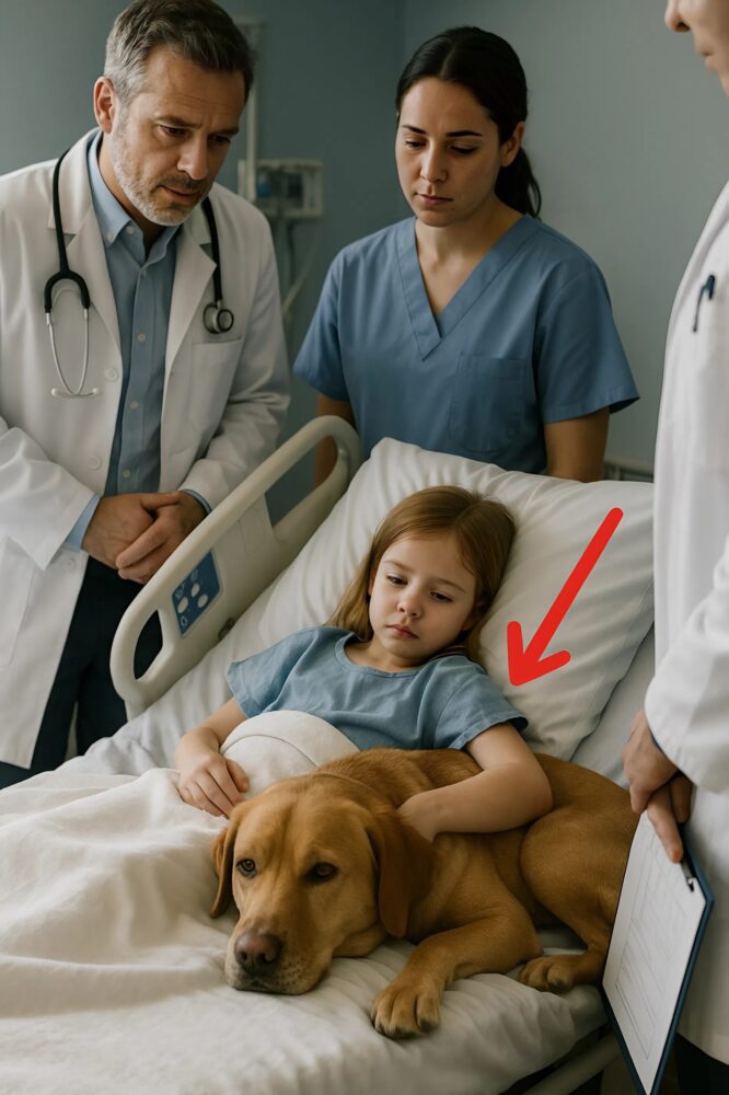 A young patient finds hope thanks to the comforting presence of her dog in the hospital