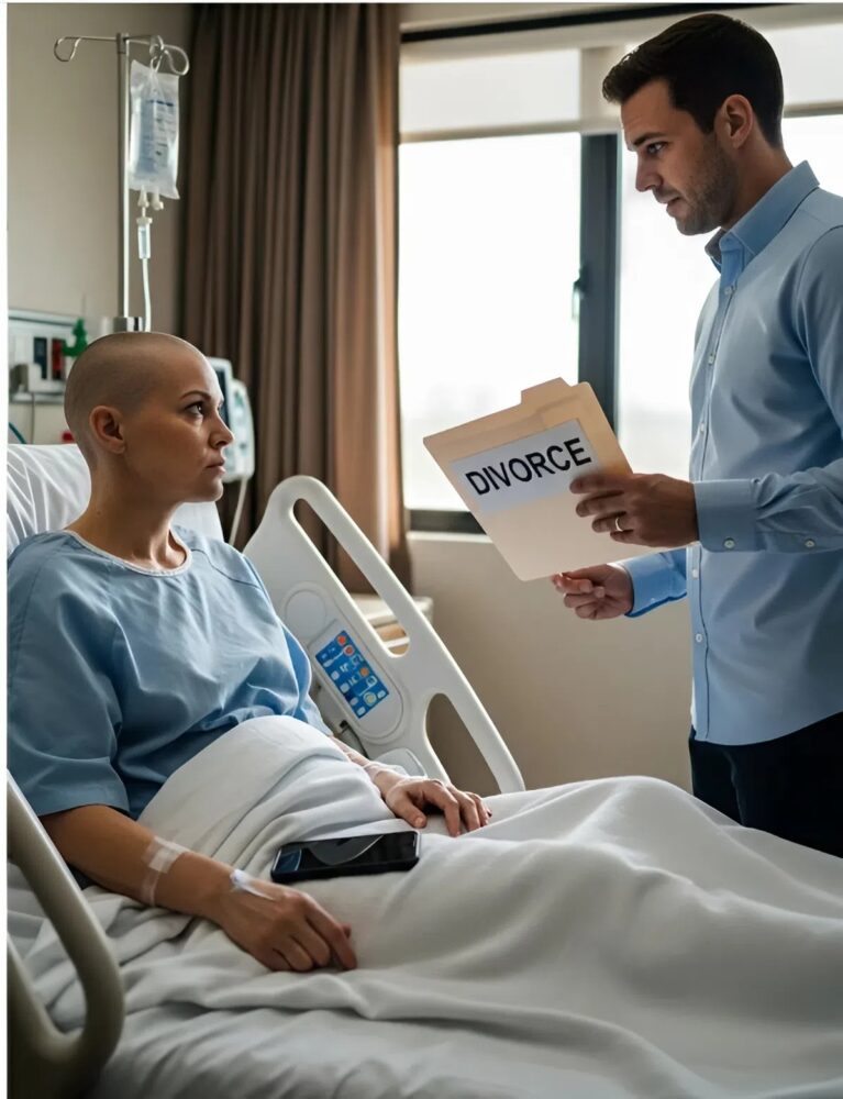 While I was hospitalized after my last tests confirming my remission from cancer, my husband came to see me with divorce papers in hand