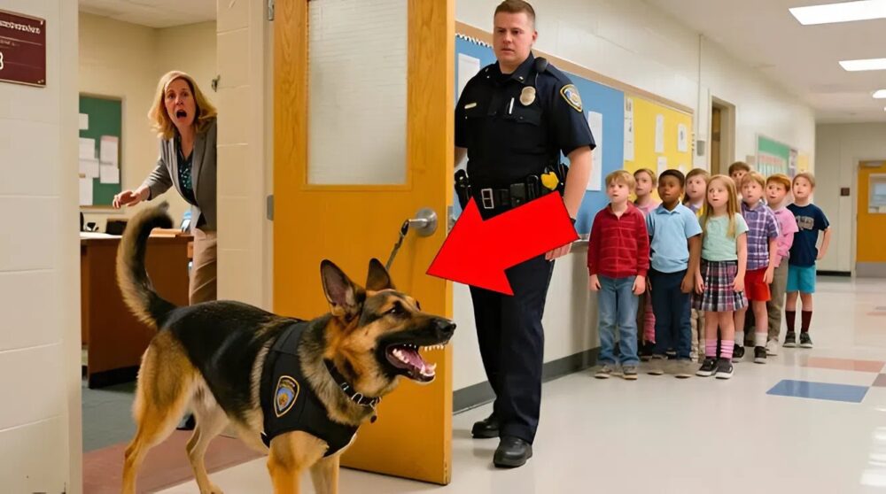 A police dog interrupts a school visit and reveals an unexpected secret in front of the entire class