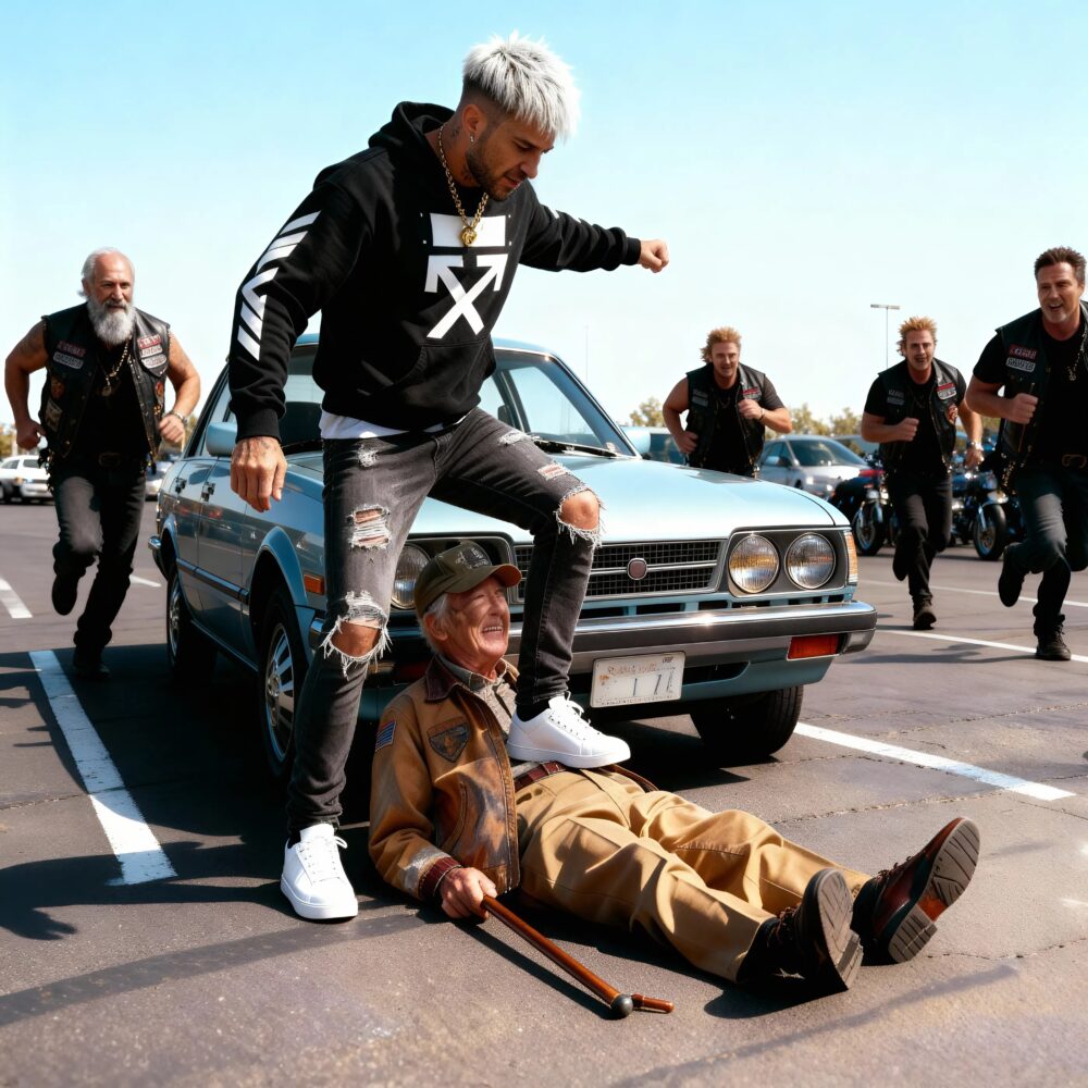 A provocative TikToker slapped an old veteran in the parking lot of a memorial, not knowing who he was...