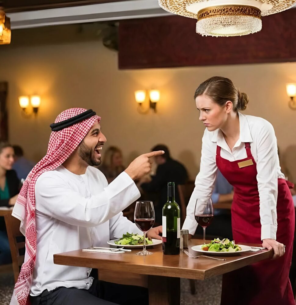 The billionaire insulted the waitress in Arabic — then froze when she responded fluently...