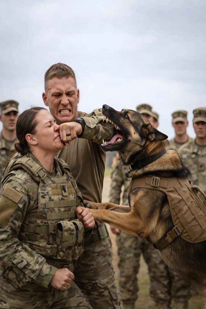 “Die now”: The soldiers hit the soldier in front of her K9 dog, not knowing who she really was