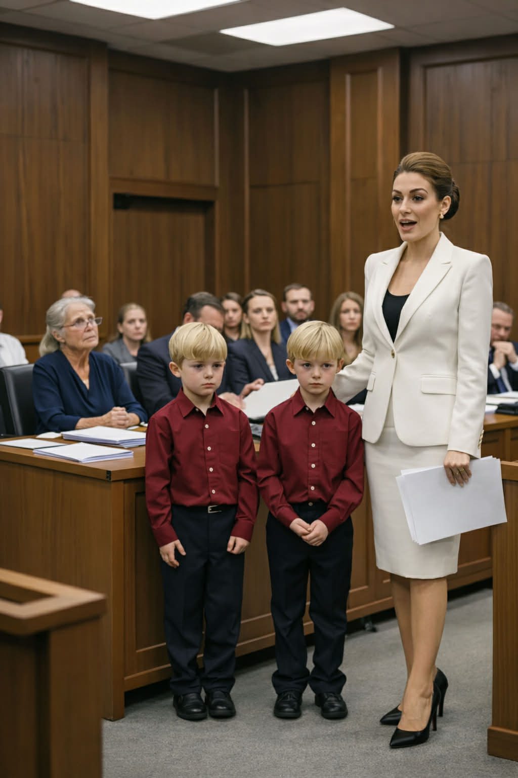 My daughter-in-law demanded full custody of my twin grandsons after ignoring us for ten years, but what one of the boys said in front of the judge froze the entire courtroom