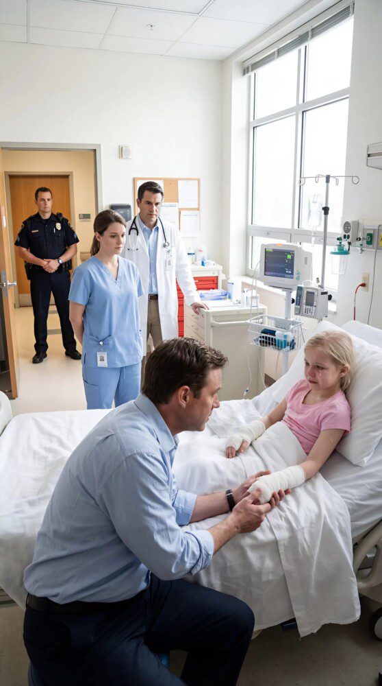 A widowed father rushes to the hospital after a call reports his seven-year-old daughter, revealing a hidden secret