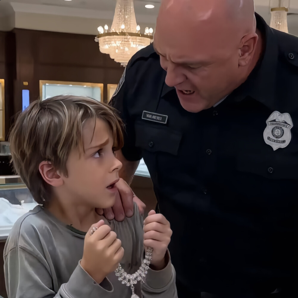In a luxurious jewelry store, under sparkling chandeliers, everything seemed peaceful… until a boy drew attention