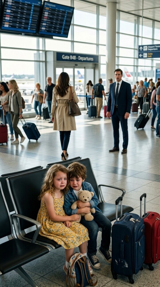 A billionaire notices two children alone at the airport and makes a shocking discovery