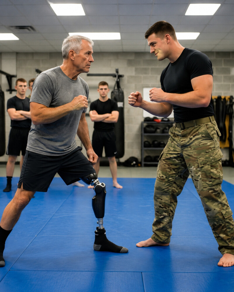 The sergeant promised $1,000 to the old veteran if he managed to pin him down... without knowing who he really was